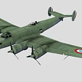 Green Vintage Fighter Aircraft With Multiple Propellers And Round Wing Insignia