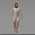 3D Male Character In Sleeveless Top Shorts And Sandals Against Dark Gradient Background