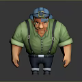 Worker European worker mechanic builder repairman miner digger figure 3d model