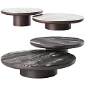 Modern Round Coffee Tables With Various Marble Tops And Dark Bases Design