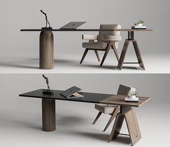 Modern office desk and chair combination desk and chair combination 3d model