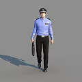 Modern Man Traffic Police 3d model