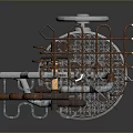 Sturdy Industrial Equipment With Cylindrical Metal Tank And Top Piping Valves