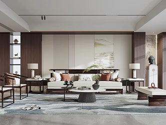 New Chinese Living Room Home Living Room 3d model
