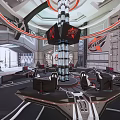 Futuristic Modern Esports Gaming Cafe With Circular Design And Advanced Computer Setups