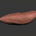Pink Sweet Potato With Textured Surface Displayed On Black Background And Reflection