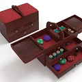 Needlework Box Sewing Tools Tailor Tools Tool Box Button Thimble Suture Cotton Thread 3d model