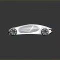 Futuristic White Car With Sleek Design Smooth Body Large Rims And Reflective Surface