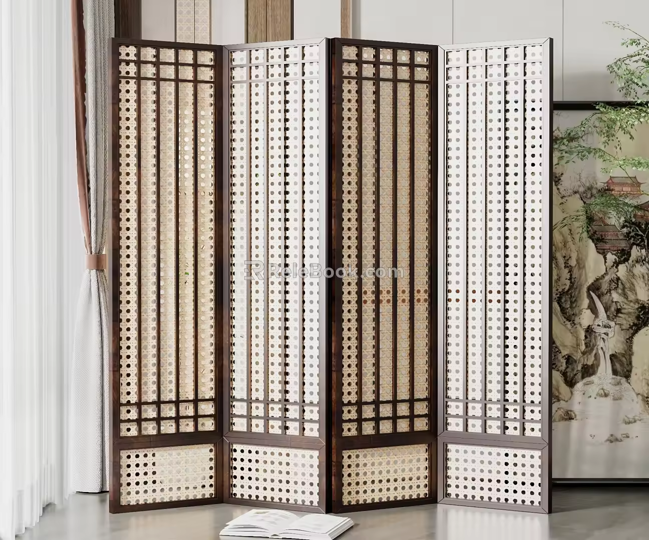 New Chinese Style Screen Partition 3d model
