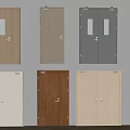 Various Double Doors in Different Colors and Designs for Home Interior 3d model