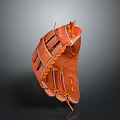 High Quality Orange Leather Baseball Glove With Stitching And Sports Design