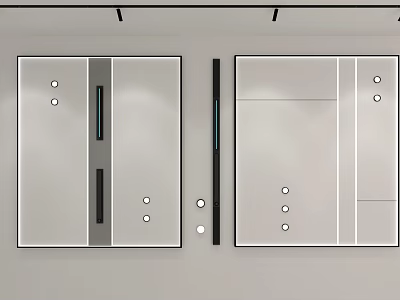 Modern Ceiling Design With Sleek Lines Recessed Lights And Metallic Accents 3d model