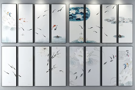 New Chinese Animal Painting Decorative Painting 3d model