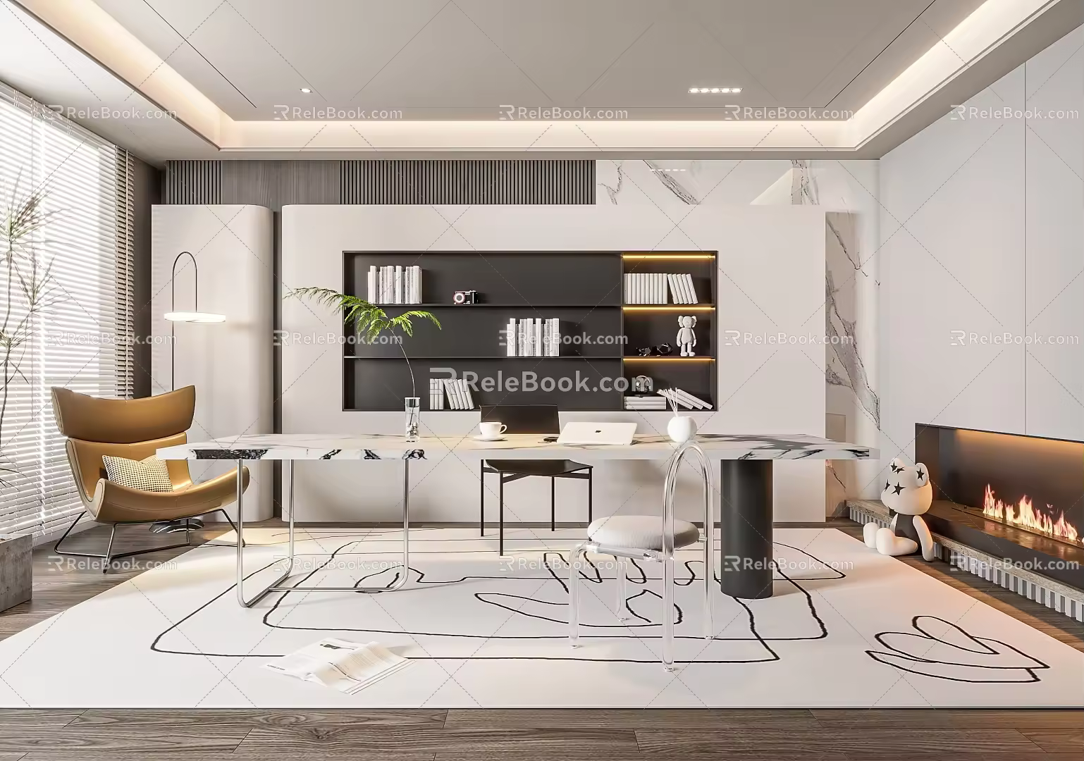 Modern study 3d model