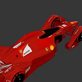 Red Ferrari Futuristic Racing Car With Aerodynamic Design And Shell Logo