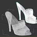 Stylish Black High Heel Open Toe Shoes with Strap and Buckle Detail