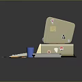 Retro Computer Setup on Wooden Desk With Screen Paul Test Keyboard Floppy Disks Magazine Cup