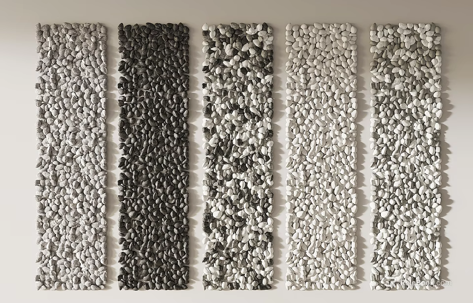 Modern Textured Granular Wall Decor With Black White Gray Patterns And Designs 3d model