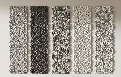 Modern wall decoration pebbles 3d model