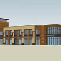 Modern Commercial Complex With Multi Story Design Black Roof Large Windows And Retail Spaces