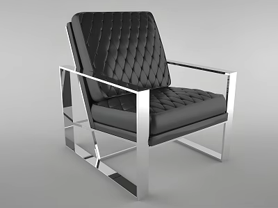 Black Diamond Tufted Office Chair With Silver Metal Frame And Modern Design 3d model