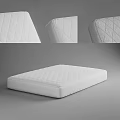 White Quilted Mattress With Diamond Pattern And Detailed Surface Views