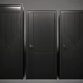 Black Security Doors Three Different Designs With Textured Panels And Modern Lines 3d model