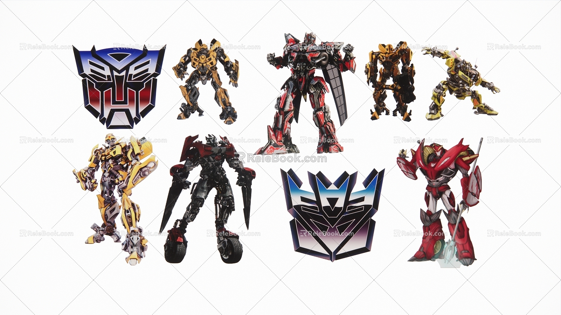 Modern 2D Transformers Robot Bumblebee Cartoon Silhouette 3d model