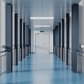 Hospital Corridor Outdoor Corridor Corridor Glass Room 3d model