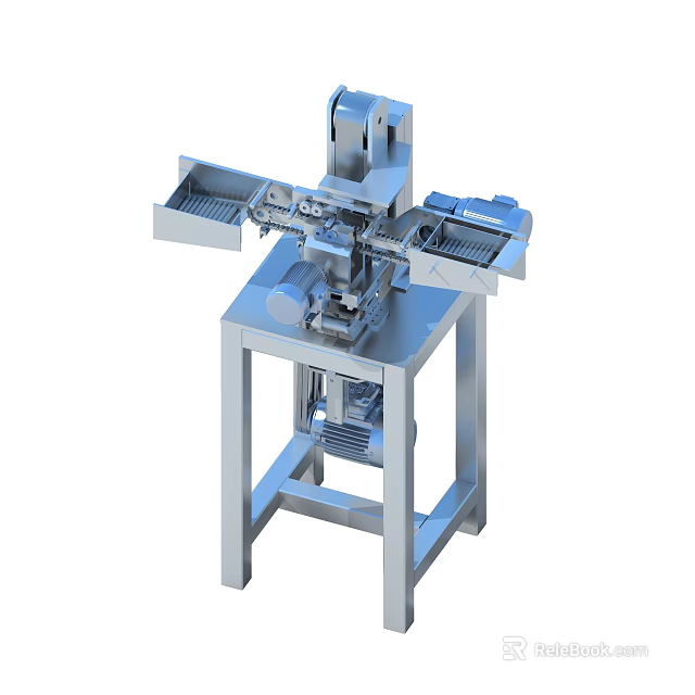 Industrial Automated Processing Equipment With Conveyor Belt And Mechanical Arm 3d model 