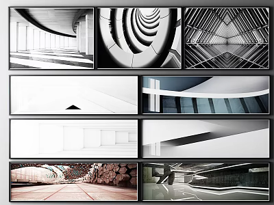 Modern Architectural Structures With Geometric Lines Light And Shadow Abstract Designs 3d model
