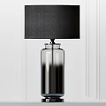 Modern Table Lamp With Black Lampshade And Transparent Glass Base Design 3d model