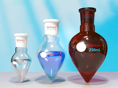 Schott Glass Medical Instruments With Various Sizes And Colors For Laboratory Use 3d model