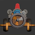 3D Cosmic Themed Rocket Toy Car With Blue Seat And Propeller Wheels