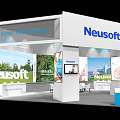 Neusoft Exhibition Booth With Beyond Technology Theme And Interactive Display Screens