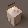 Modern Wooden Tea Table With White Countertop Teapot And Golden Stand