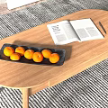 Modern Wooden TV Stand With Minimalist Design And Potted Plant Decorative Vase