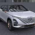 Chery White SUV With Modern Mesh Grille And Black Gold Wheels Design