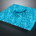 Modern Wood And Stone Pool Design Featuring Textured Stone Bottom And Circular Accent