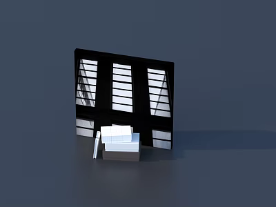 Commercial Equipment Black Storage Cabinet With White Drawer Compartments 3d model