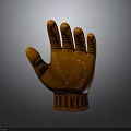 Orange Glove Detailed Stitching Design With Textured Surface And Wrist Cuff