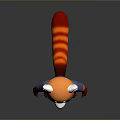 Anthropomorphic Red Panda Game And Movie Character In Blue Suit With Red Tie