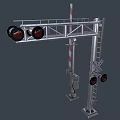 Railway crossing traffic light 3d model