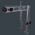 Railway crossing traffic light 3d model