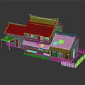 Traditional Chinese Architecture With Classic Tile Roof Wooden Structure Stone Base And Fence