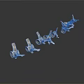 Electronic Electrical Small Metal Connector Terminals Precision Components Arranged On White Background