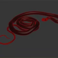 Realistic Black Snake Coiled With Raised Head On Gray Gradient Background