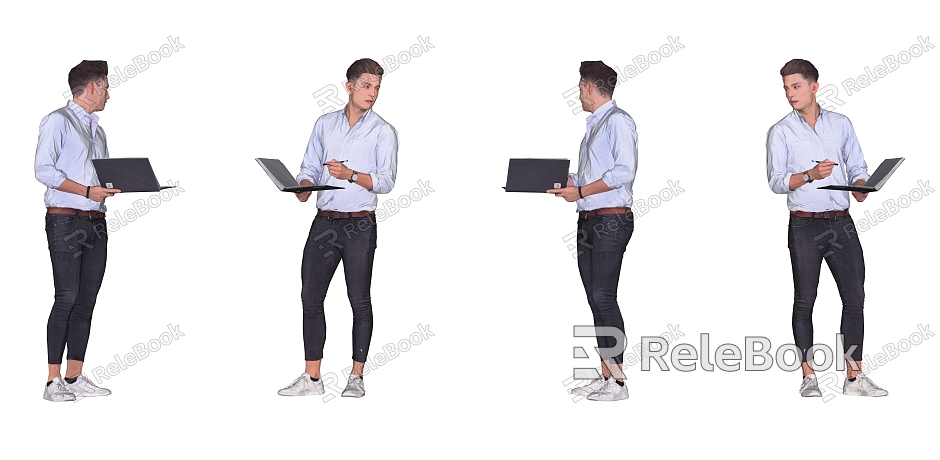 Business Male Office Figure Standing Men Suit Men model