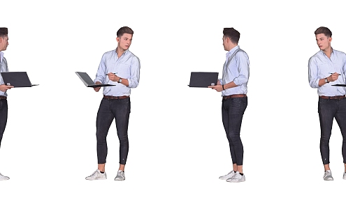 Business Male Office Figure Standing Men Suit Men 3d model