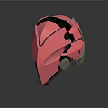 Pink Modern Helmet 3D Model Design With Black Details And Silver Accents